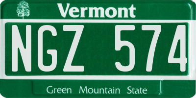 VT license plate NGZ574