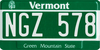 VT license plate NGZ578