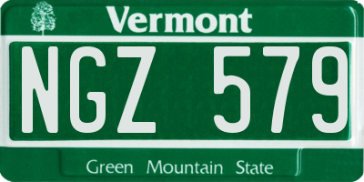 VT license plate NGZ579