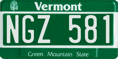 VT license plate NGZ581