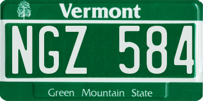 VT license plate NGZ584