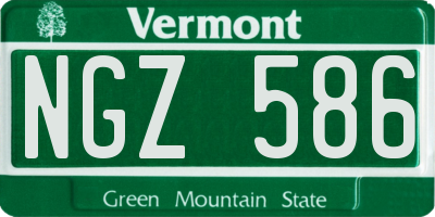 VT license plate NGZ586