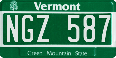 VT license plate NGZ587