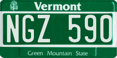 VT license plate NGZ590