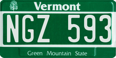 VT license plate NGZ593