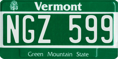 VT license plate NGZ599