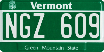 VT license plate NGZ609