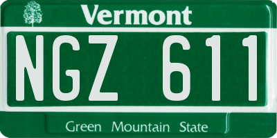 VT license plate NGZ611