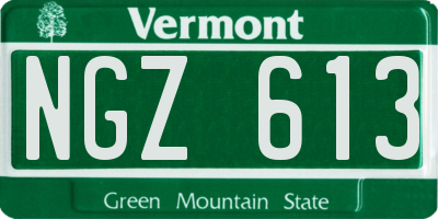 VT license plate NGZ613