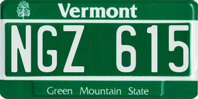 VT license plate NGZ615