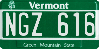 VT license plate NGZ616
