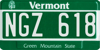 VT license plate NGZ618