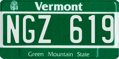 VT license plate NGZ619
