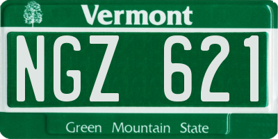 VT license plate NGZ621
