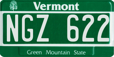 VT license plate NGZ622