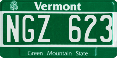 VT license plate NGZ623