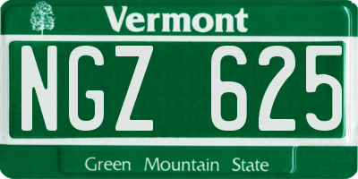 VT license plate NGZ625
