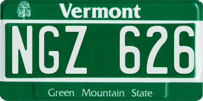 VT license plate NGZ626