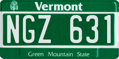 VT license plate NGZ631