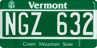VT license plate NGZ632