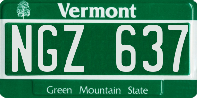 VT license plate NGZ637