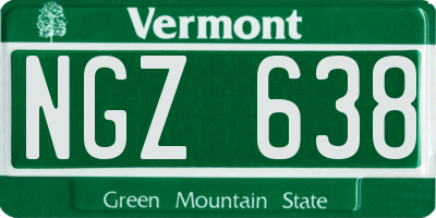 VT license plate NGZ638