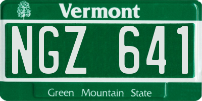 VT license plate NGZ641