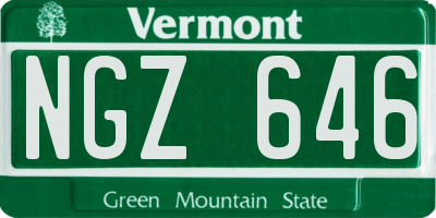 VT license plate NGZ646