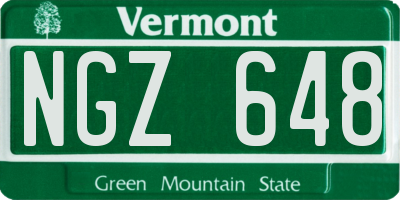 VT license plate NGZ648