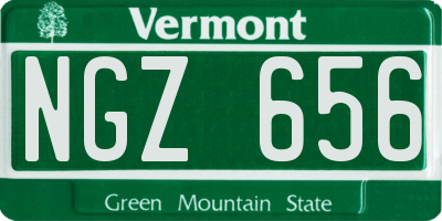 VT license plate NGZ656