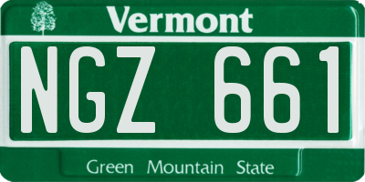 VT license plate NGZ661