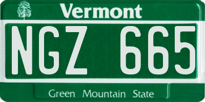 VT license plate NGZ665