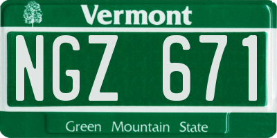VT license plate NGZ671