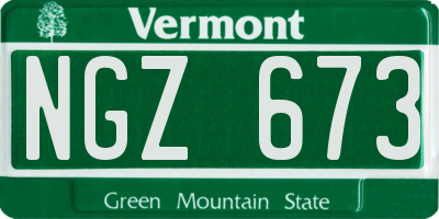 VT license plate NGZ673