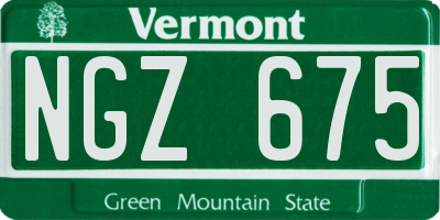 VT license plate NGZ675