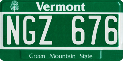 VT license plate NGZ676