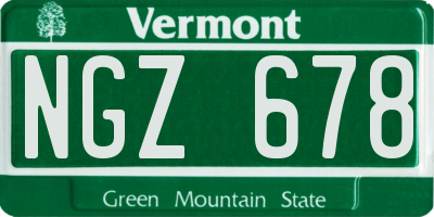 VT license plate NGZ678