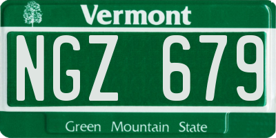 VT license plate NGZ679
