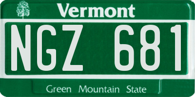 VT license plate NGZ681