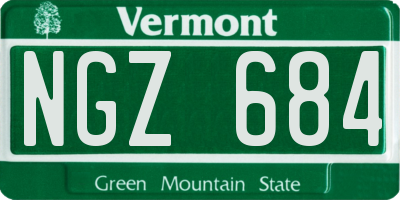 VT license plate NGZ684