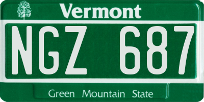 VT license plate NGZ687