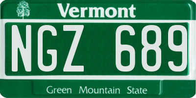 VT license plate NGZ689