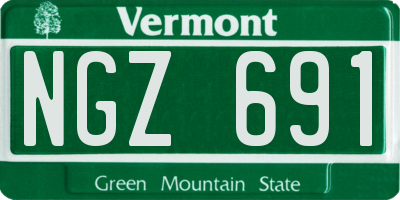 VT license plate NGZ691