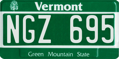 VT license plate NGZ695
