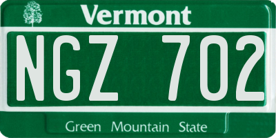 VT license plate NGZ702