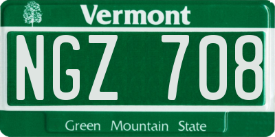 VT license plate NGZ708