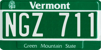 VT license plate NGZ711