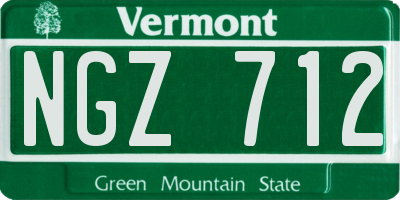 VT license plate NGZ712