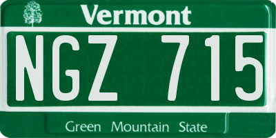 VT license plate NGZ715