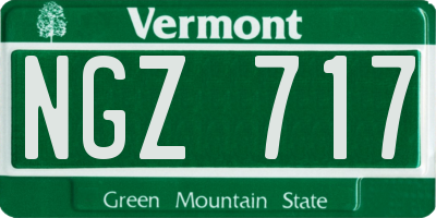 VT license plate NGZ717
